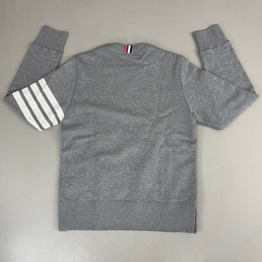 THOM BROWNE Crew Neck Classic Pullover LoopBack Men's Sz 1 Grey MJT085A-03377 - Picture 8 of 12